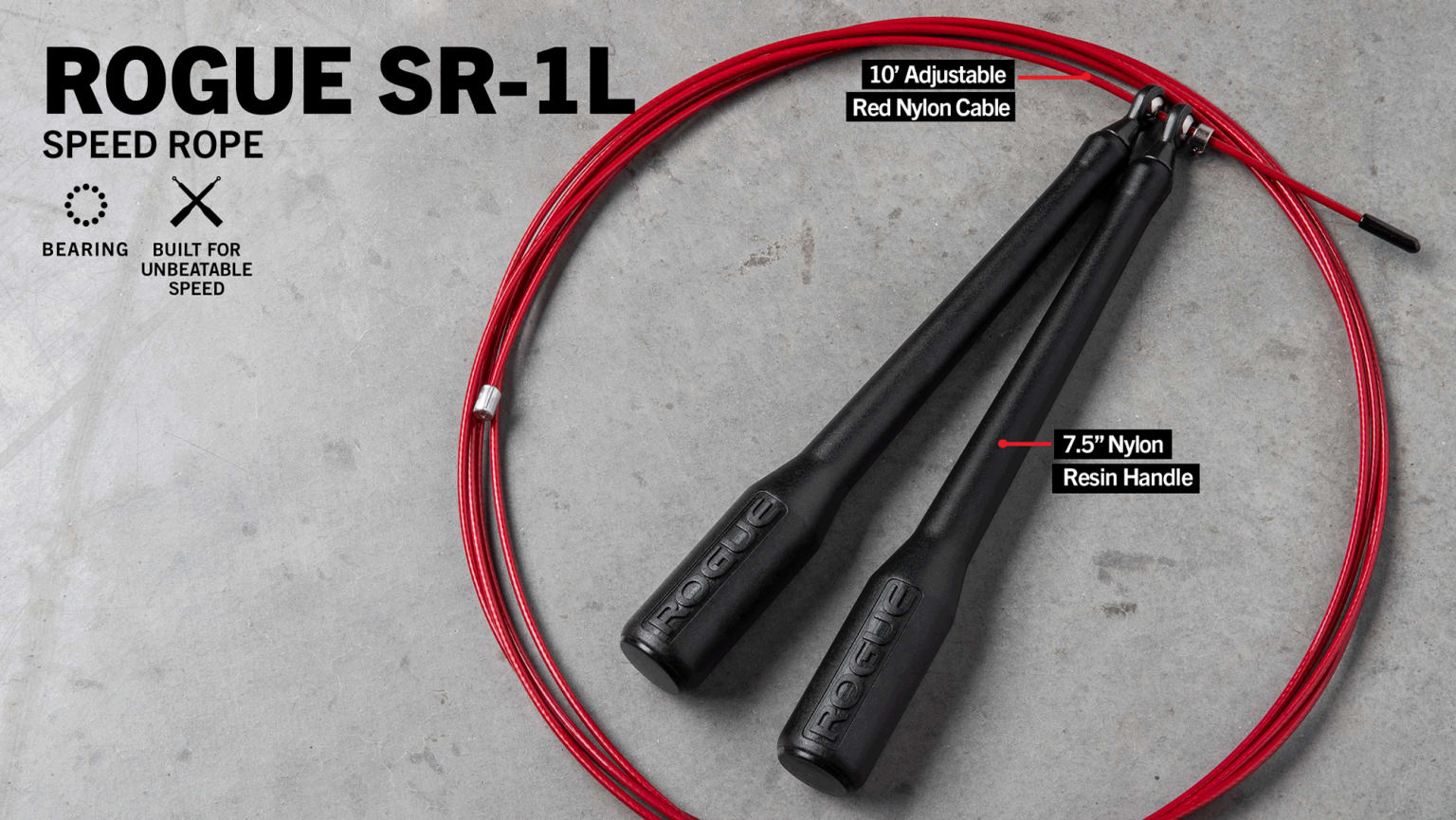 Rogue SR 1L Long Handle Bearing Speed Rope Rogue Fitness Australia